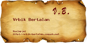 Vrbik Bertalan névjegykártya