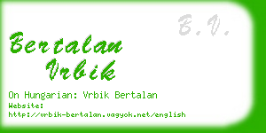 bertalan vrbik business card